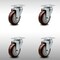 Service Caster 4 Inch SS Maroon Polyurethane Wheel Swivel Top Plate Caster Set SCC-SS20S414-PPUB-MRN-4 - alternate 1